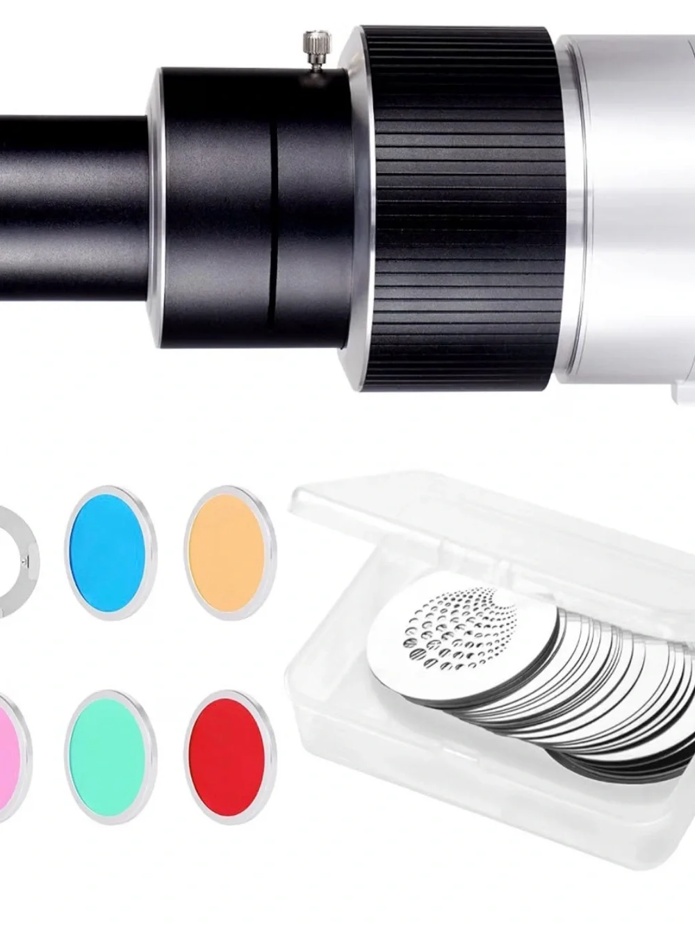 YSKE Optical Snoot Spotlight Projector Bowens Mount + 35 Gobos & 5 Color Gels